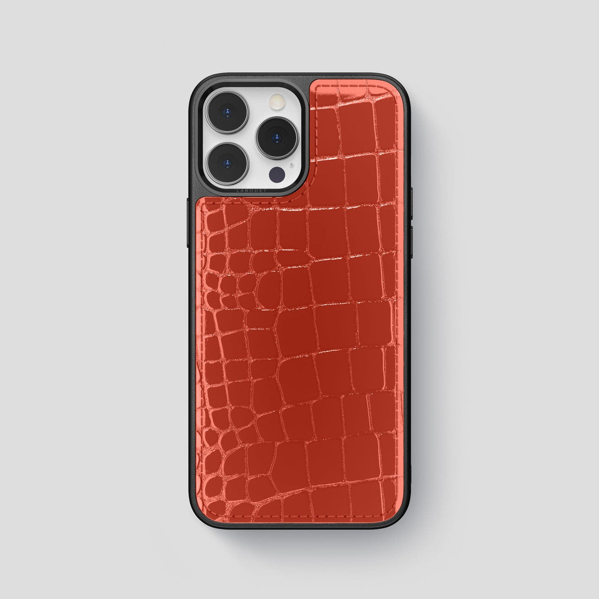 Coral-Orange Sport iPhone 14 Pro Shiny Alligator -1 | Coral-Orange