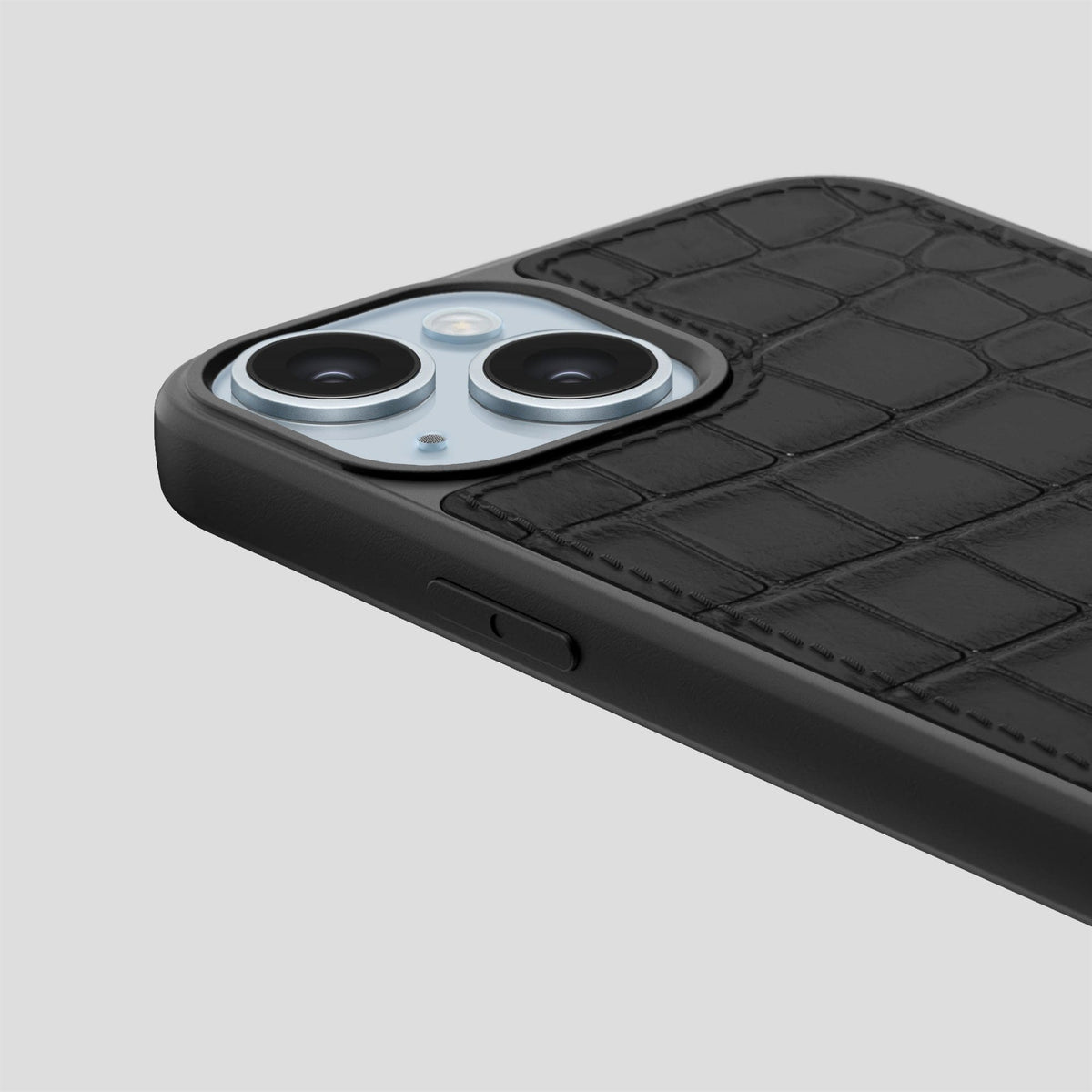 Black iPhone 15 Sport Case Alligator -6 | Black
