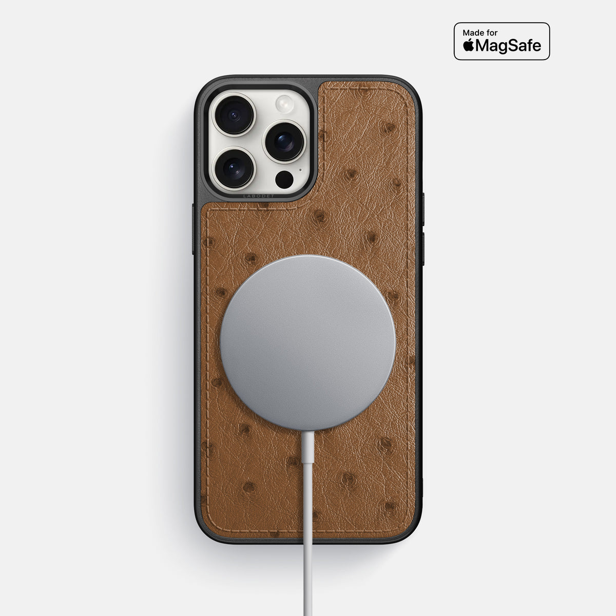 Medium-Brown iPhone 16 Pro Max Sport Case Ostrich -5 | Medium-Brown