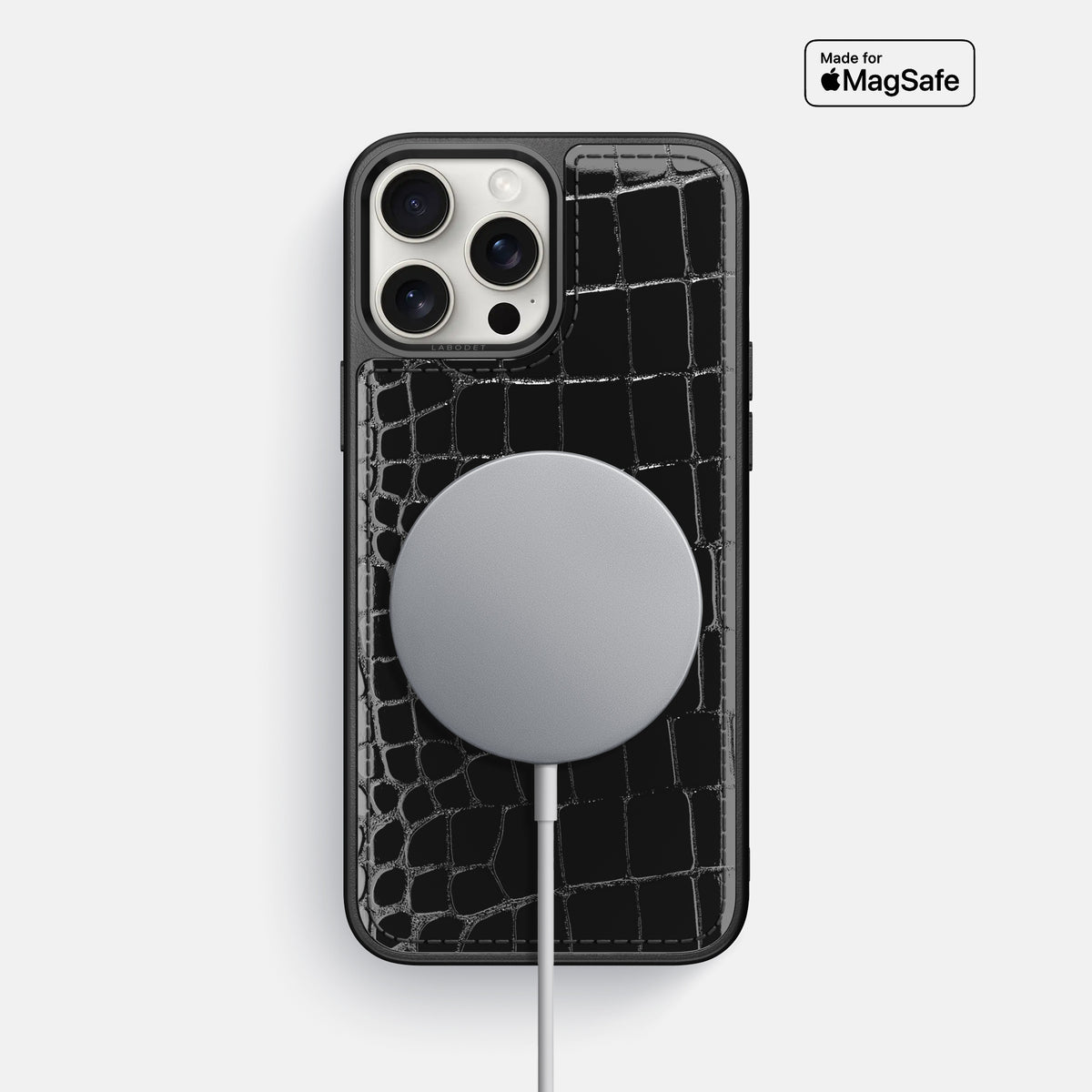 Black iPhone 16 Pro Max Sport Case Shiny Alligator -5 | Black