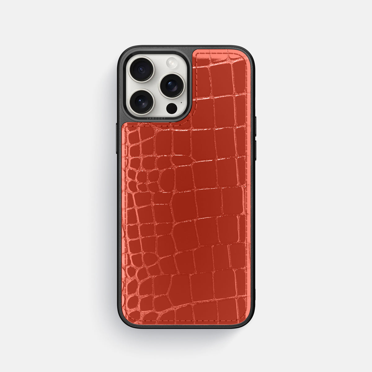 Coral Orange iPhone 16 Pro Max Sport Case Shiny Alligator -1 | Coral-Orange