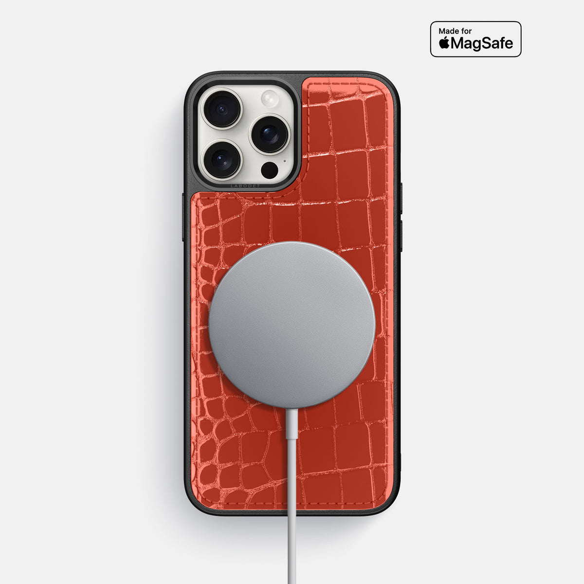 Coral Orange iPhone 16 Pro Max Sport Case Shiny Alligator -5 | Coral-Orange