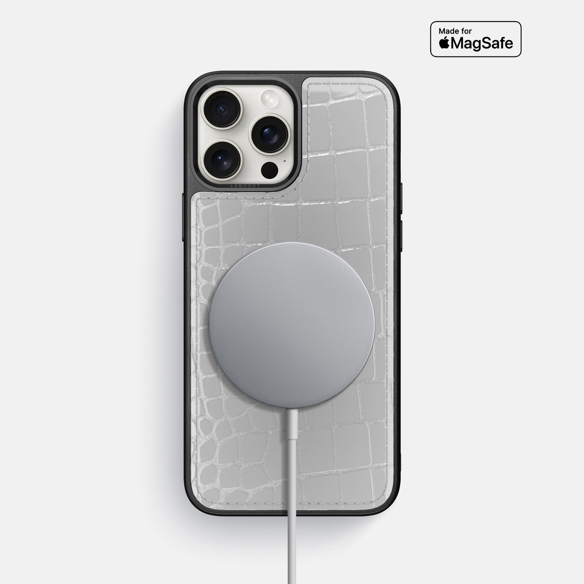 White iPhone 16 Pro Max Sport Case Shiny Alligator -5 | White