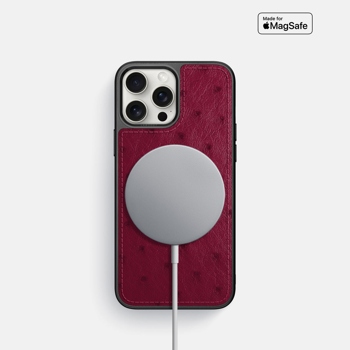 Bordeaux iPhone 16 Pro Sport Case Ostrich -5 | Bordeaux