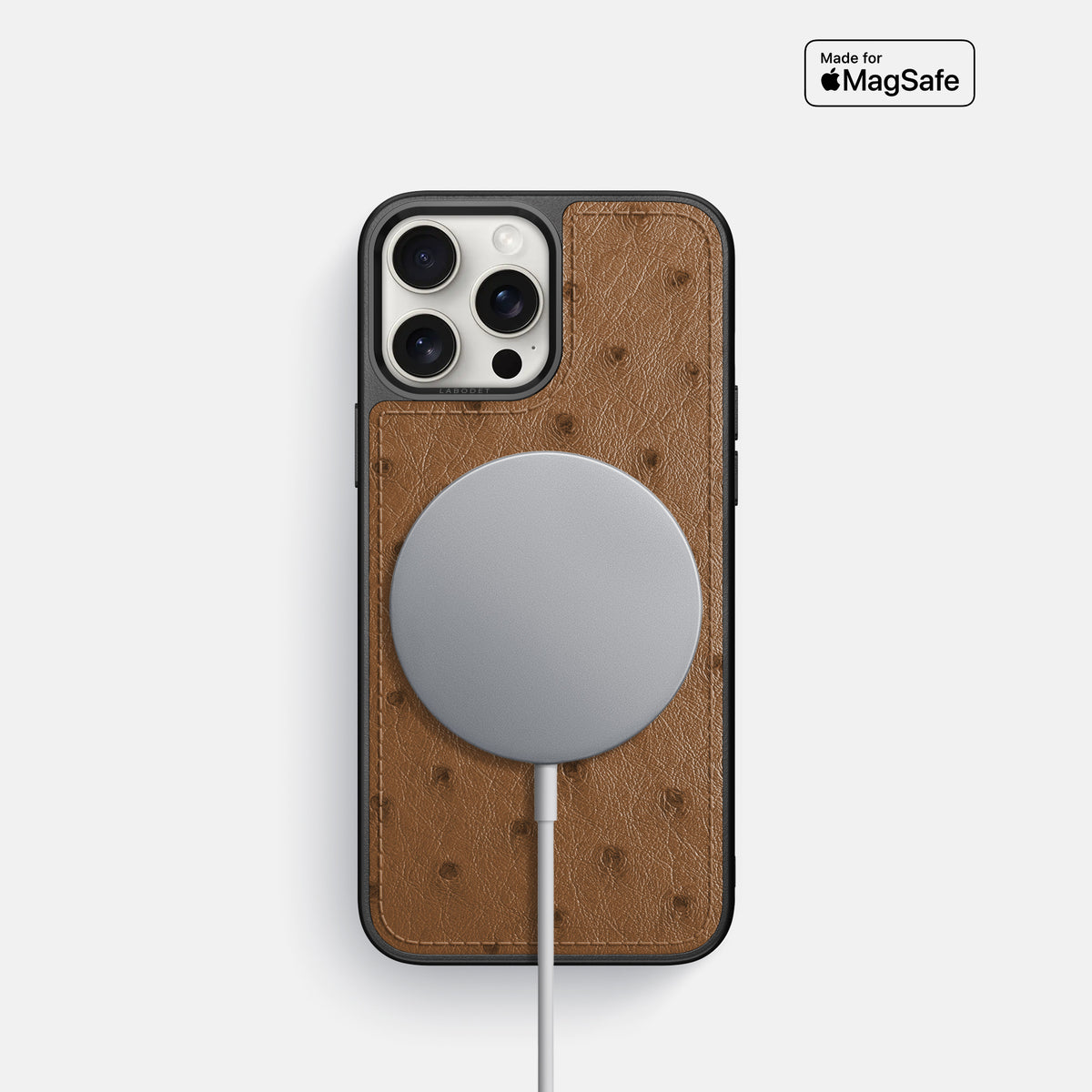 Medium-Brown iPhone 16 Pro Sport Case Ostrich -5 | Medium-Brown
