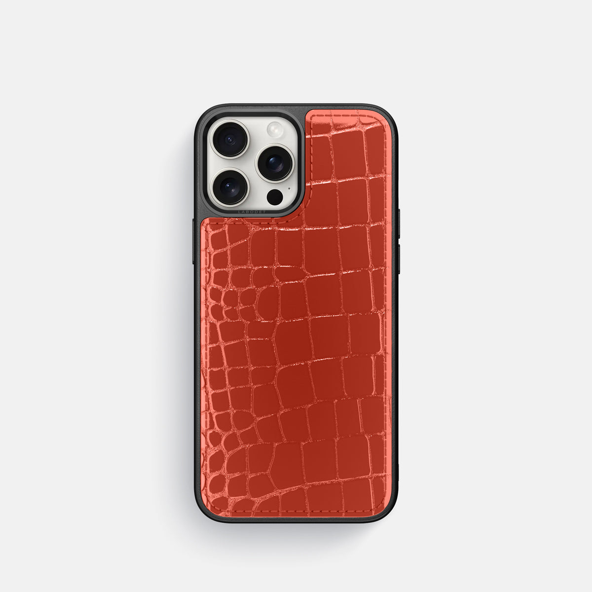 Coral Orange iPhone 16 Pro Sport Case Shiny Alligator -1 | Coral-Orange
