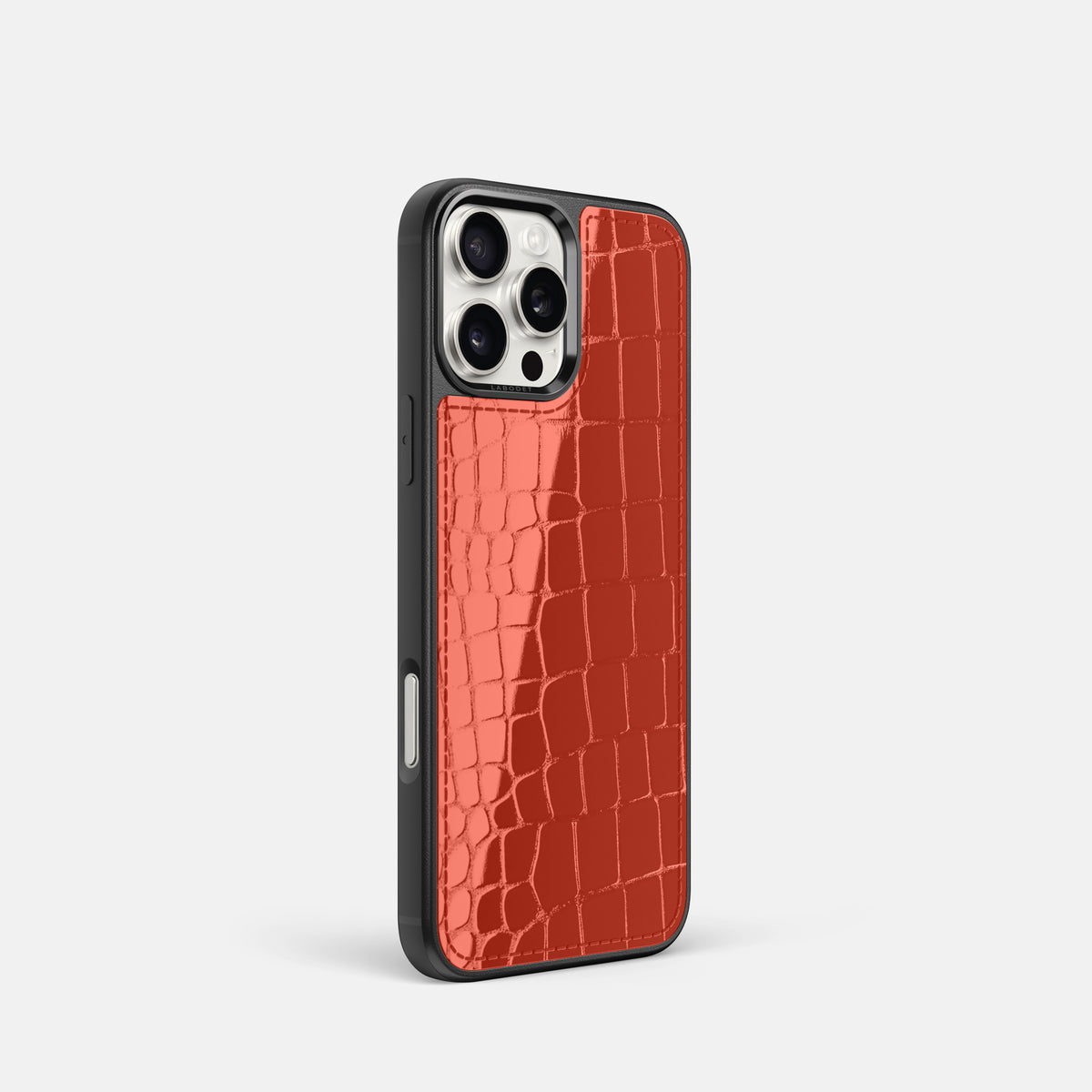 Coral Orange iPhone 16 Pro Sport Case Shiny Alligator -2 | Coral-Orange