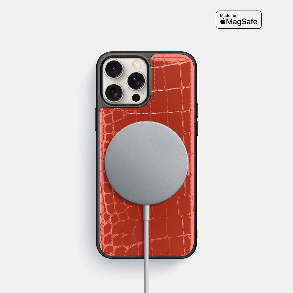 Coral Orange iPhone 16 Pro Sport Case Shiny Alligator -5 | Coral-Orange