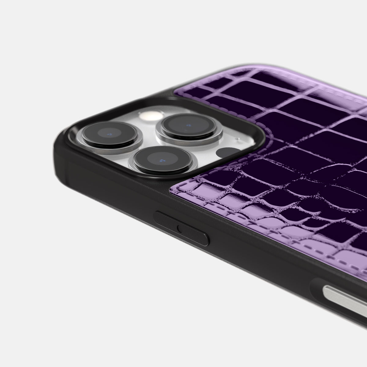 Purple iPhone 16 Pro Sport Case Shiny Alligator -6 | Purple