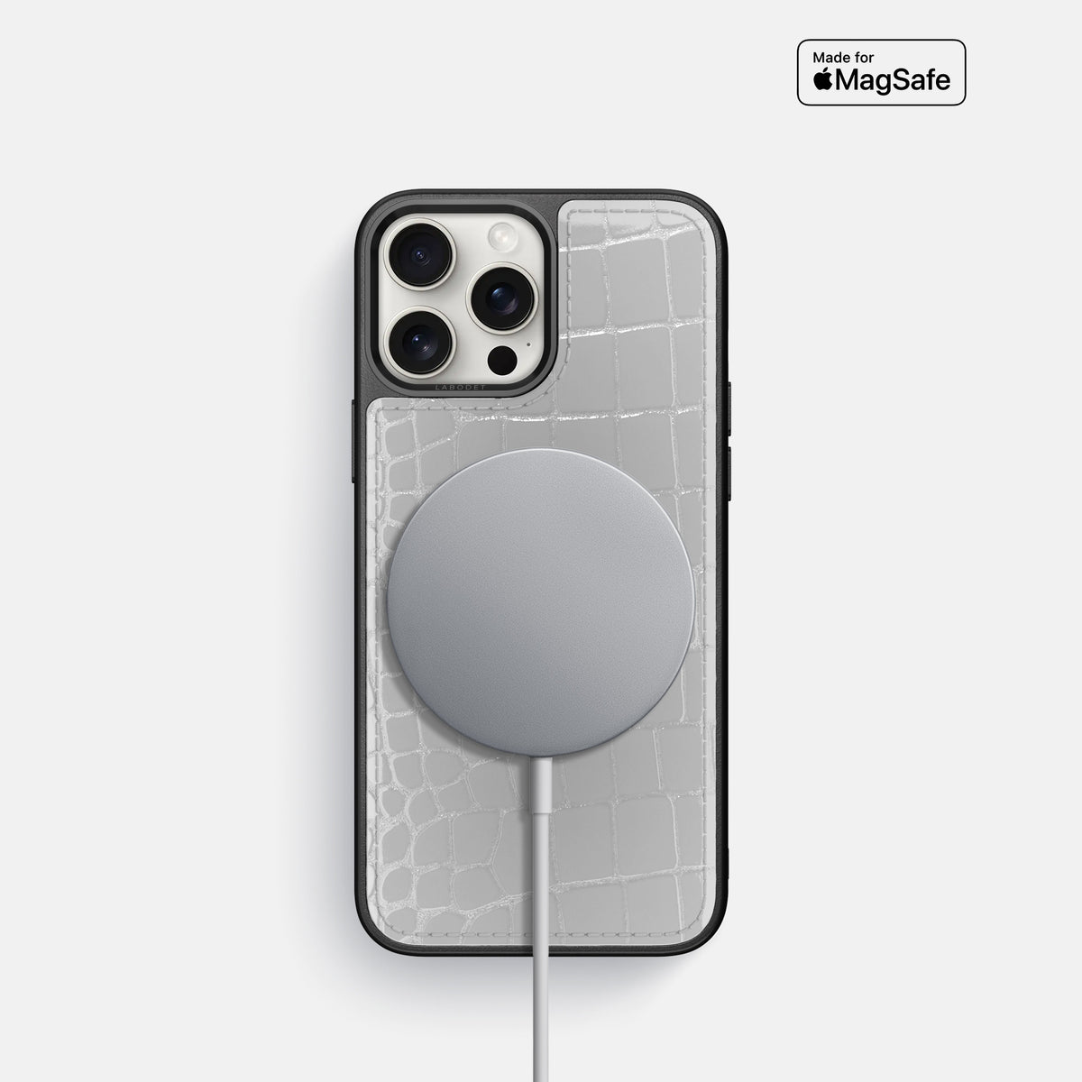 White iPhone 16 Pro Sport Case Shiny Alligator -5 | White