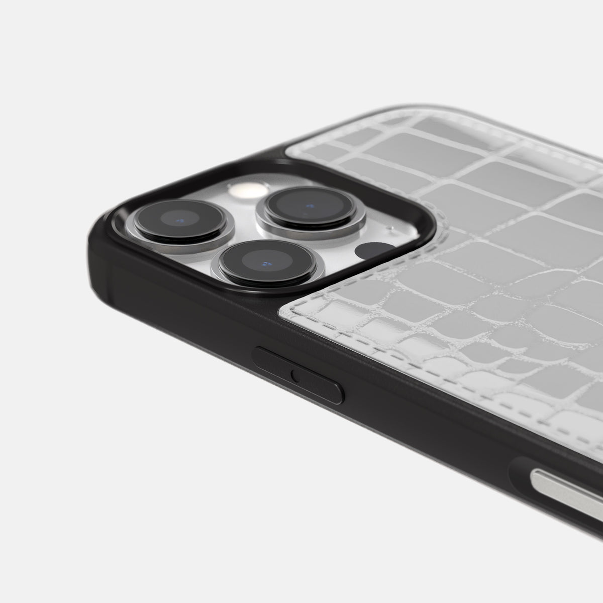 White iPhone 16 Pro Sport Case Shiny Alligator -6 | White