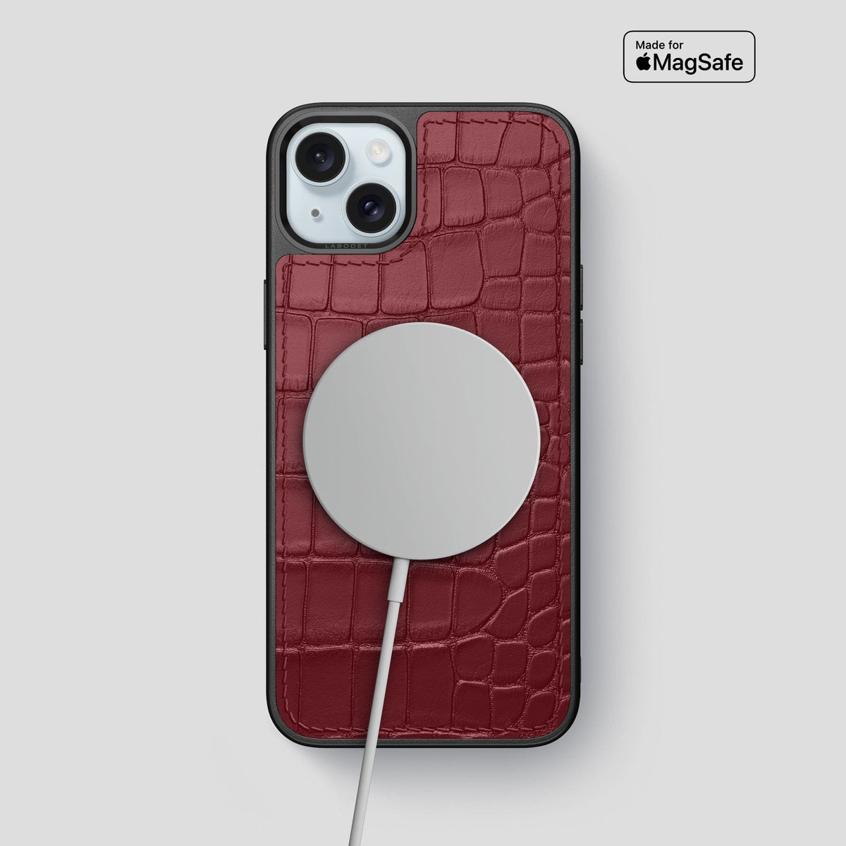 Burgundy iPhone 15 Plus Sport Case Alligator -5 | Burgundy