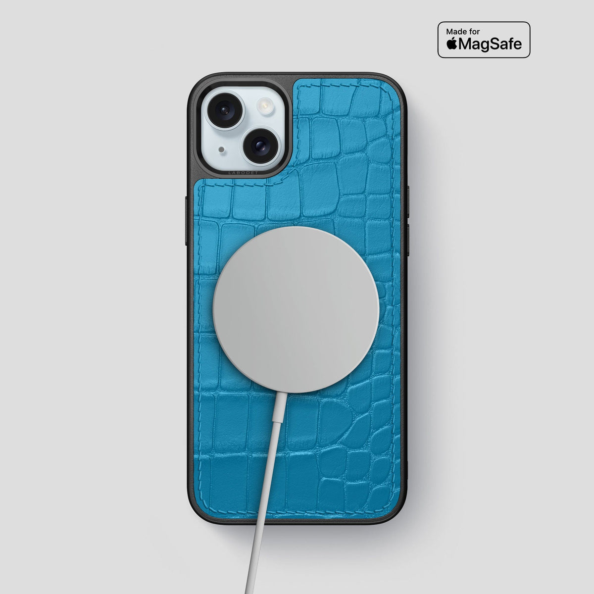 Curaçao-Blue iPhone 15 Plus Sport Case Alligator -5 | Curaçao-Blue