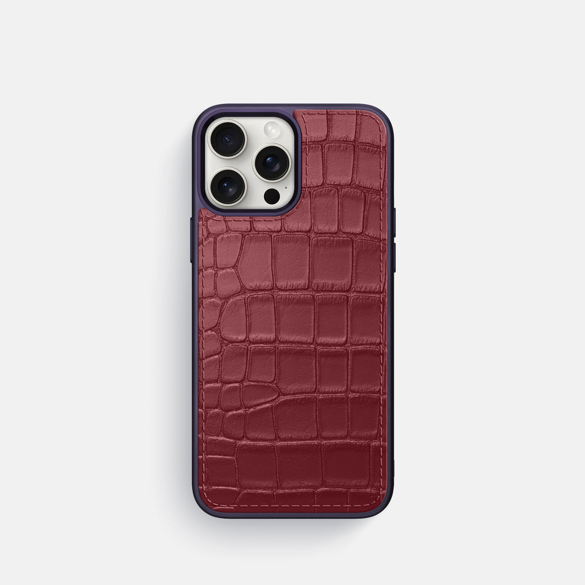 Burgundy iPhone 16 Pro Toned Sport Case In Alligator with Purple -1 | Burgundy-Purple