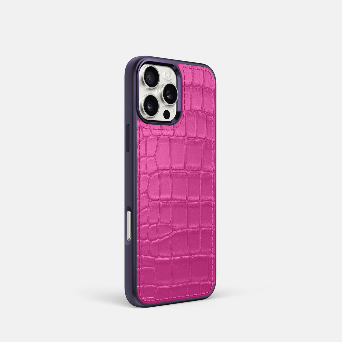 Fuchsia iPhone 16 Pro Toned Sport Case In Alligator with Purple -2 | Fuchsia-Purple