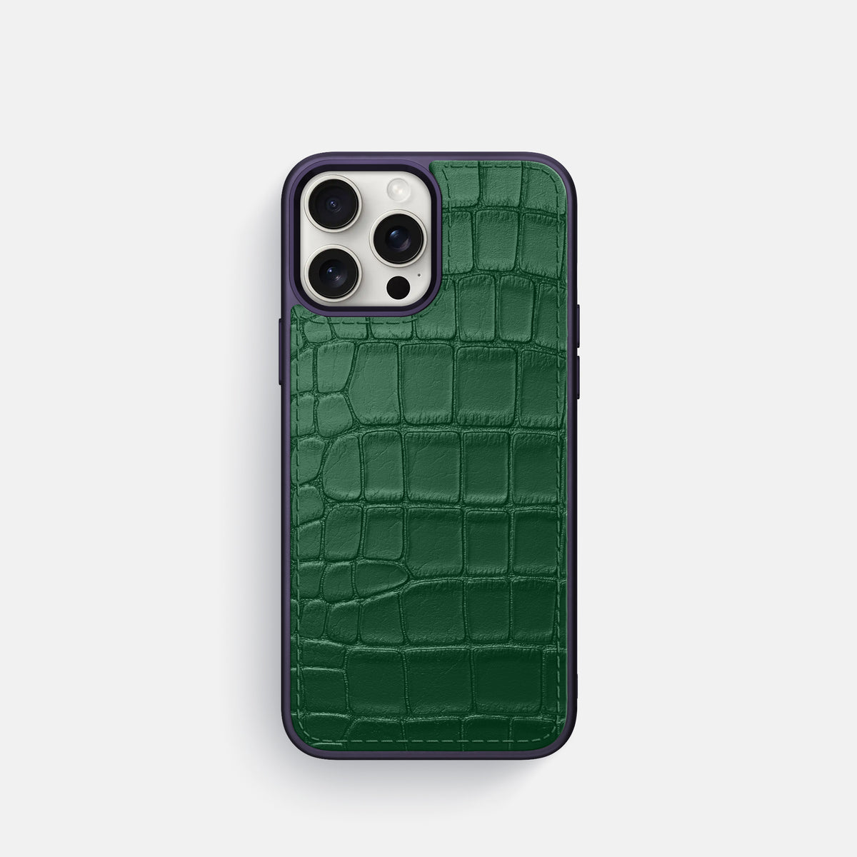 Forest-Green iPhone 16 Pro Toned Sport Case In Alligator with Purple -1 | Forest-Green-Purple