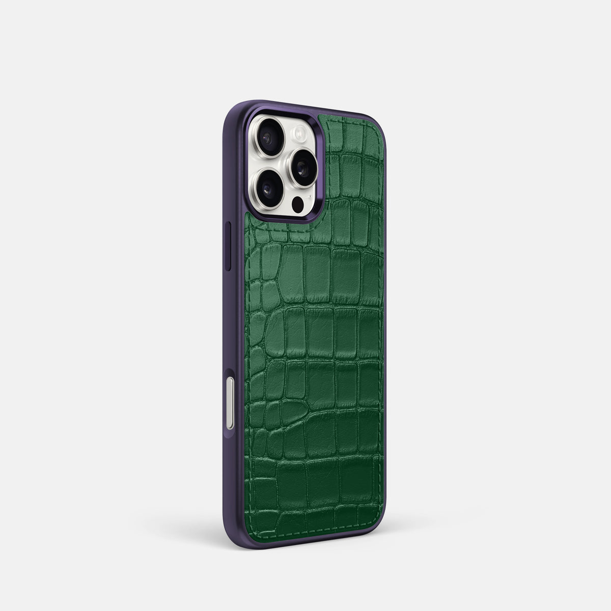 Forest-Green iPhone 16 Pro Toned Sport Case In Alligator with Purple -2 | Forest-Green-Purple