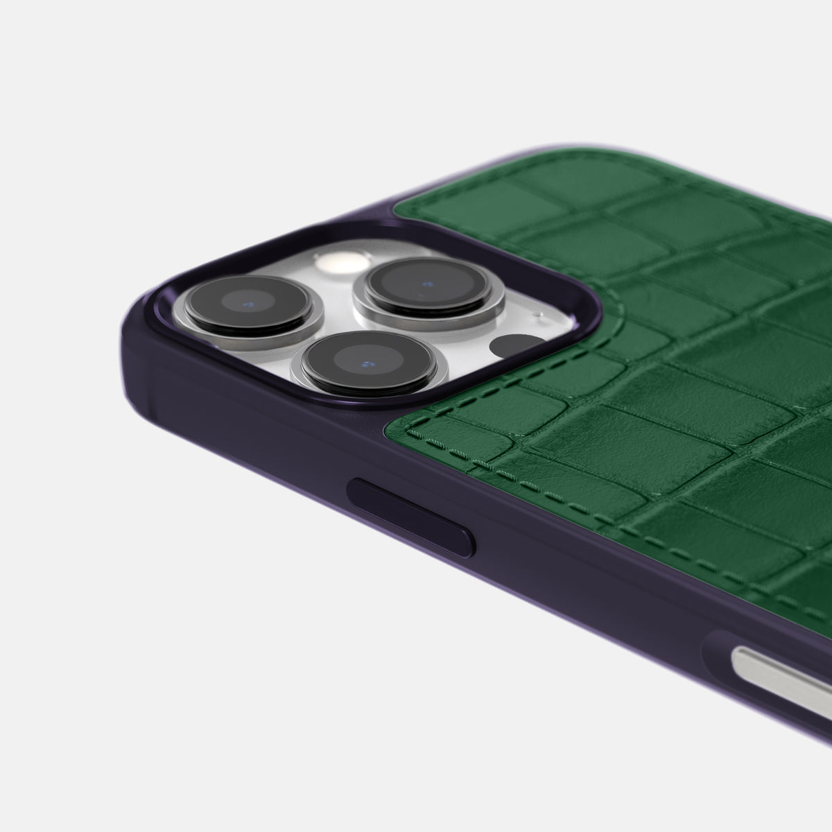 Forest-Green iPhone 16 Pro Toned Sport Case In Alligator with Purple -5 | Forest-Green-Purple