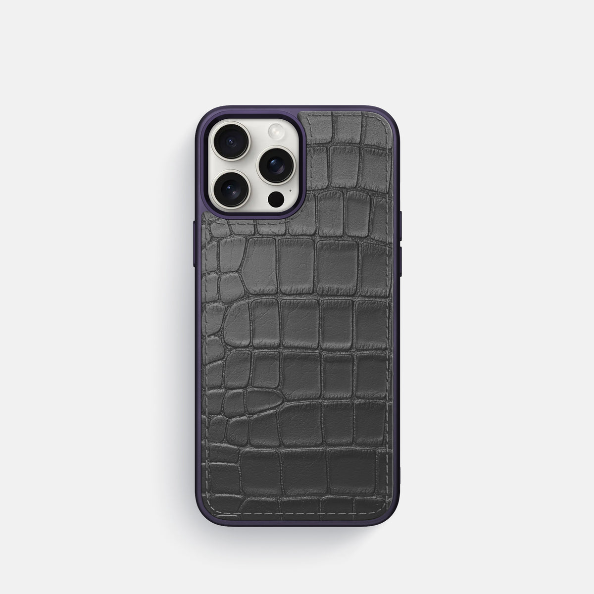 Grey iPhone 16 Pro Toned Sport Case In Alligator with Purple -1 | Grey-Purple