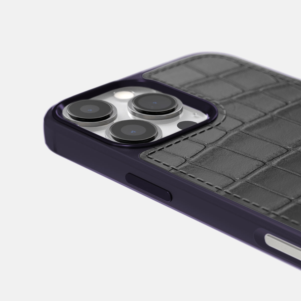 Grey iPhone 16 Pro Toned Sport Case In Alligator with Purple -5 | Grey-Purple