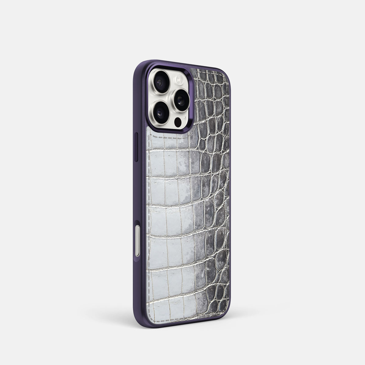 Silver iPhone 16 Pro Toned Sport Case with Purple -2 | Silver-Purple