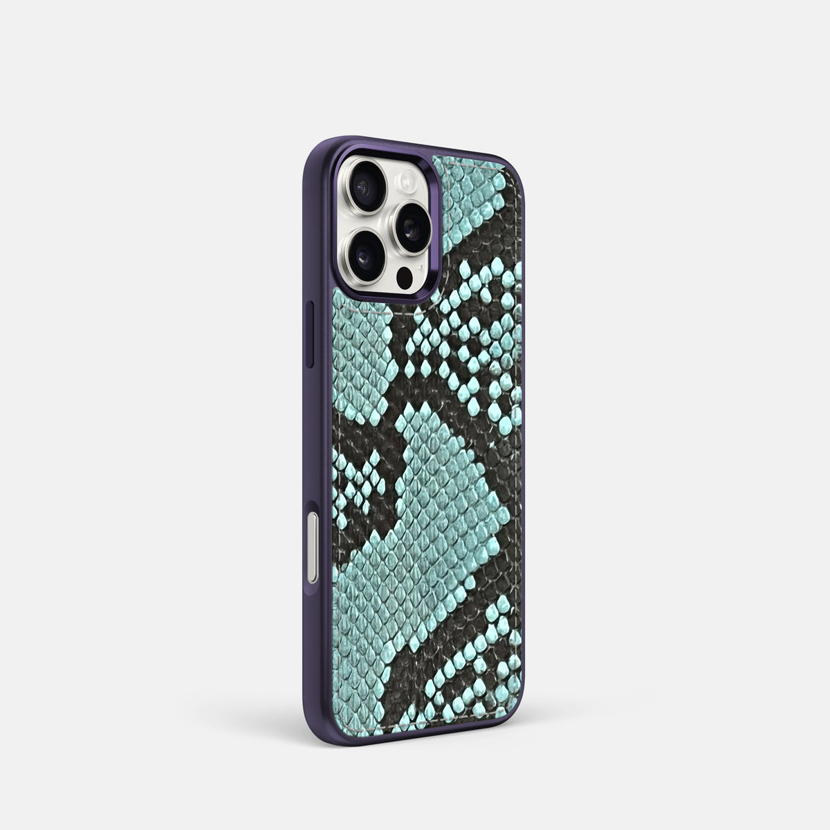 Blue Lagoon iPhone 16 Pro Toned Sport Case In Python with Purple -2 | Blue-Lagoon-Purple