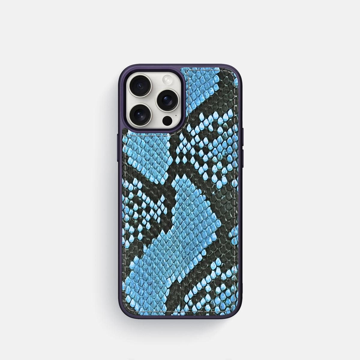 Pacific Blue iPhone 16 Pro Toned Sport Case In Python with Purple -1 | Pacific-Blue-Purple
