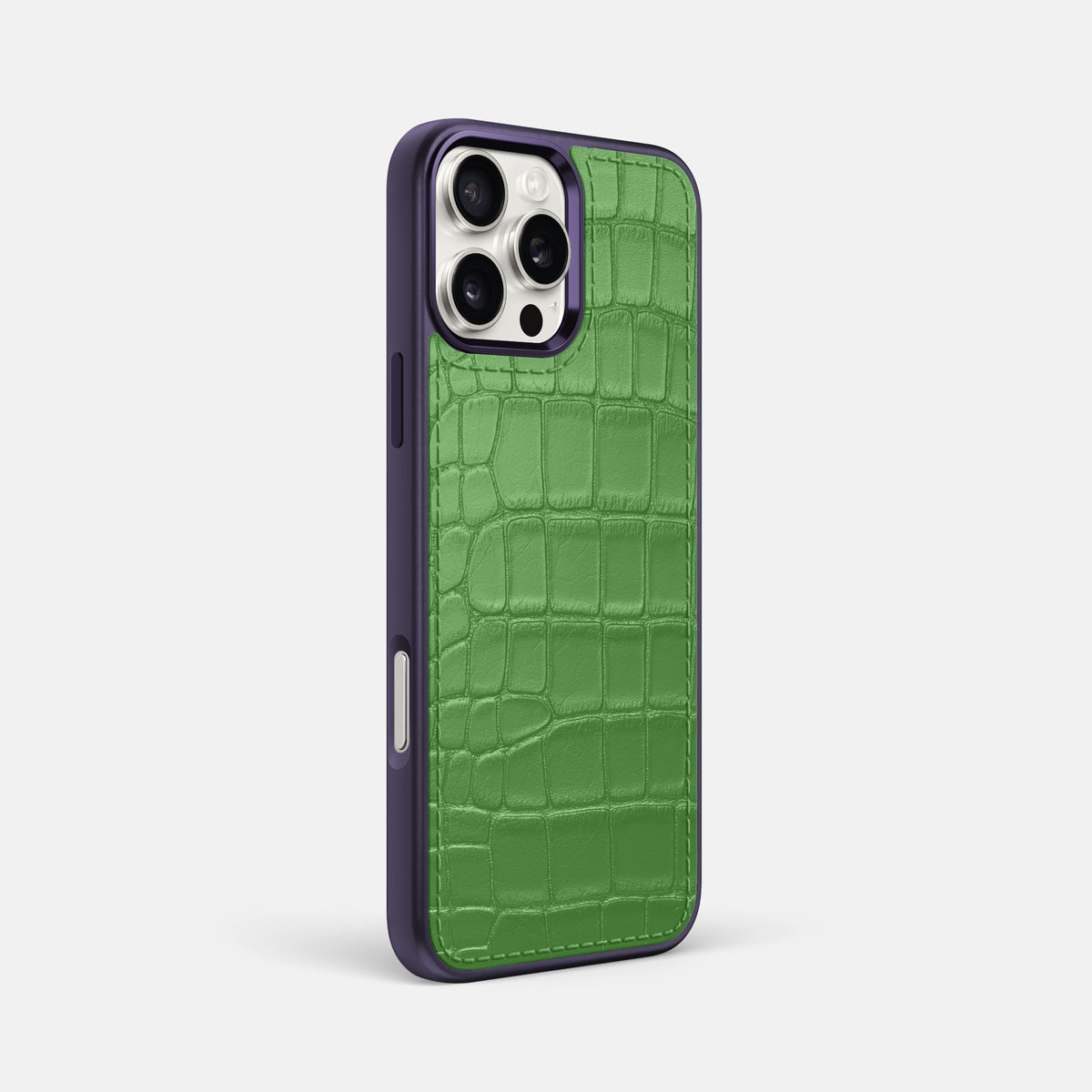 Apple-Green iPhone 16 Pro Max Toned Sport Case In Alligator with Purple -2 | Apple-Green-Purple