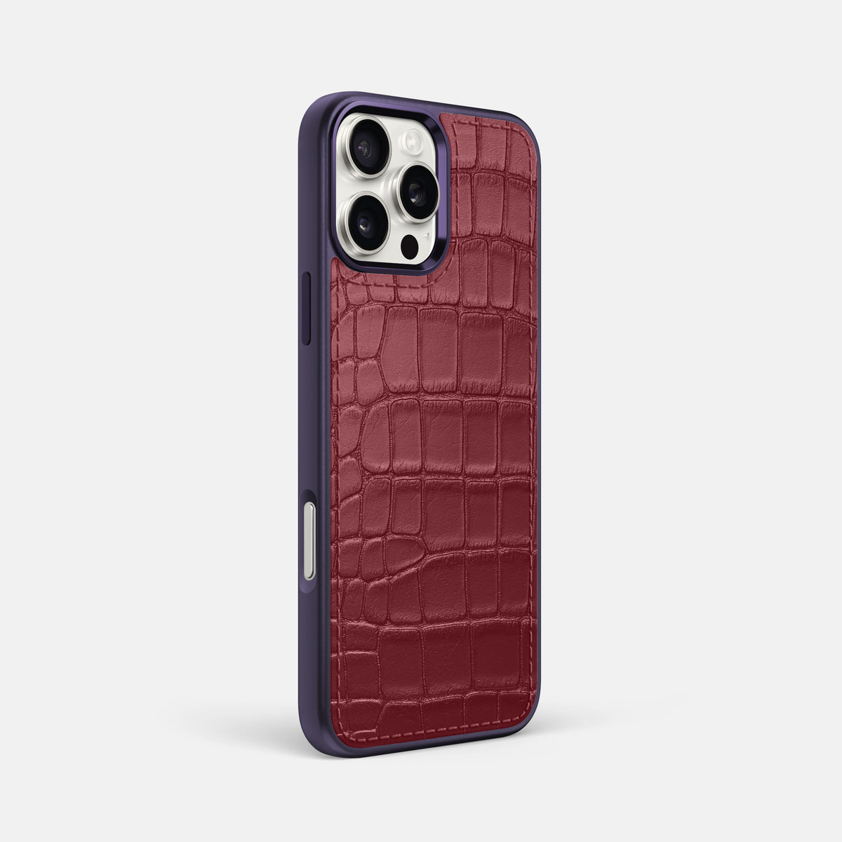Burgundy iPhone 16 Pro Max Toned Sport Case In Alligator with Purple -2 | Burgundy-Purple