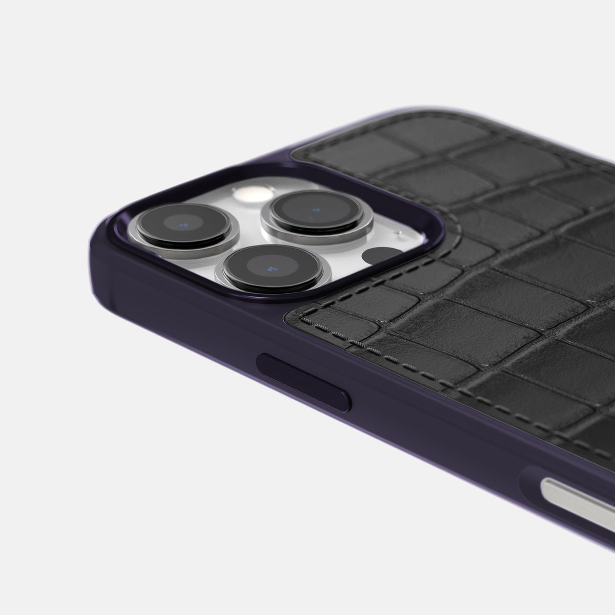 Black iPhone 16 Pro Max Toned Sport Case In Alligator with Purple -5 | Black-Purple