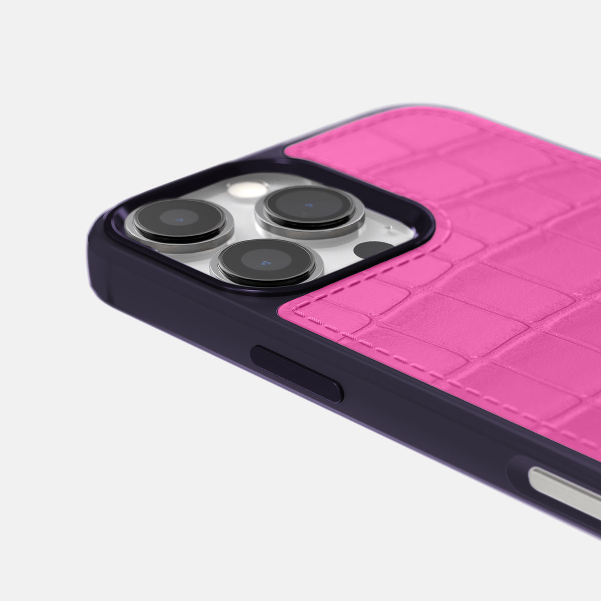 Fuchsia iPhone 16 Pro Max Toned Sport Case In Alligator with Purple -5 | Fuchsia-Purple