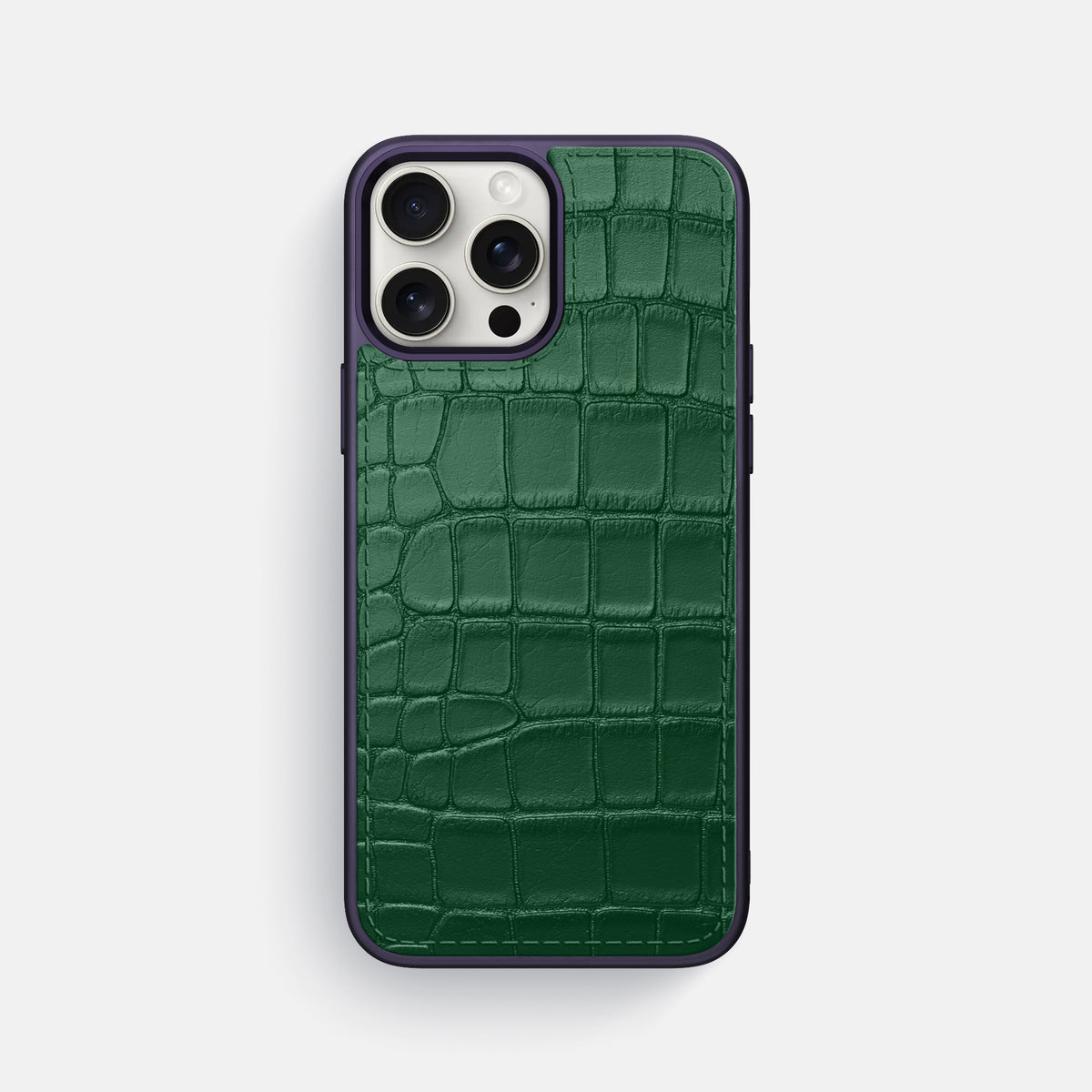 Forest-Green iPhone 16 Pro Max Toned Sport Case In Alligator with Purple -1 | Forest-Green-Purple