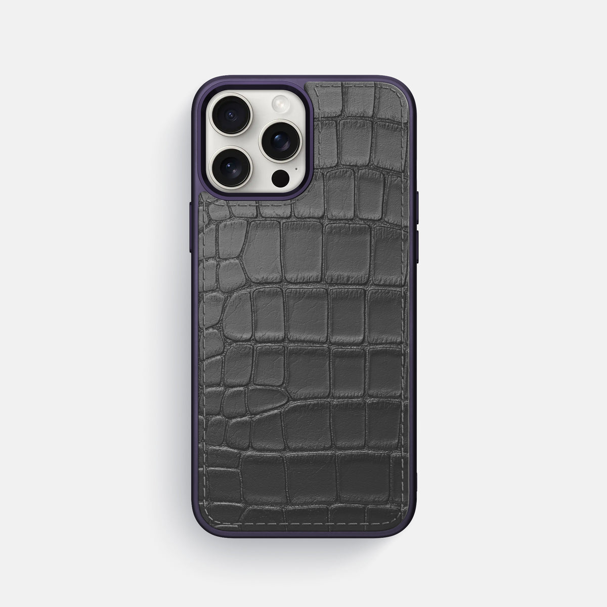 Grey iPhone 16 Pro Max Toned Sport Case In Alligator with Purple -1 | Grey-Purple