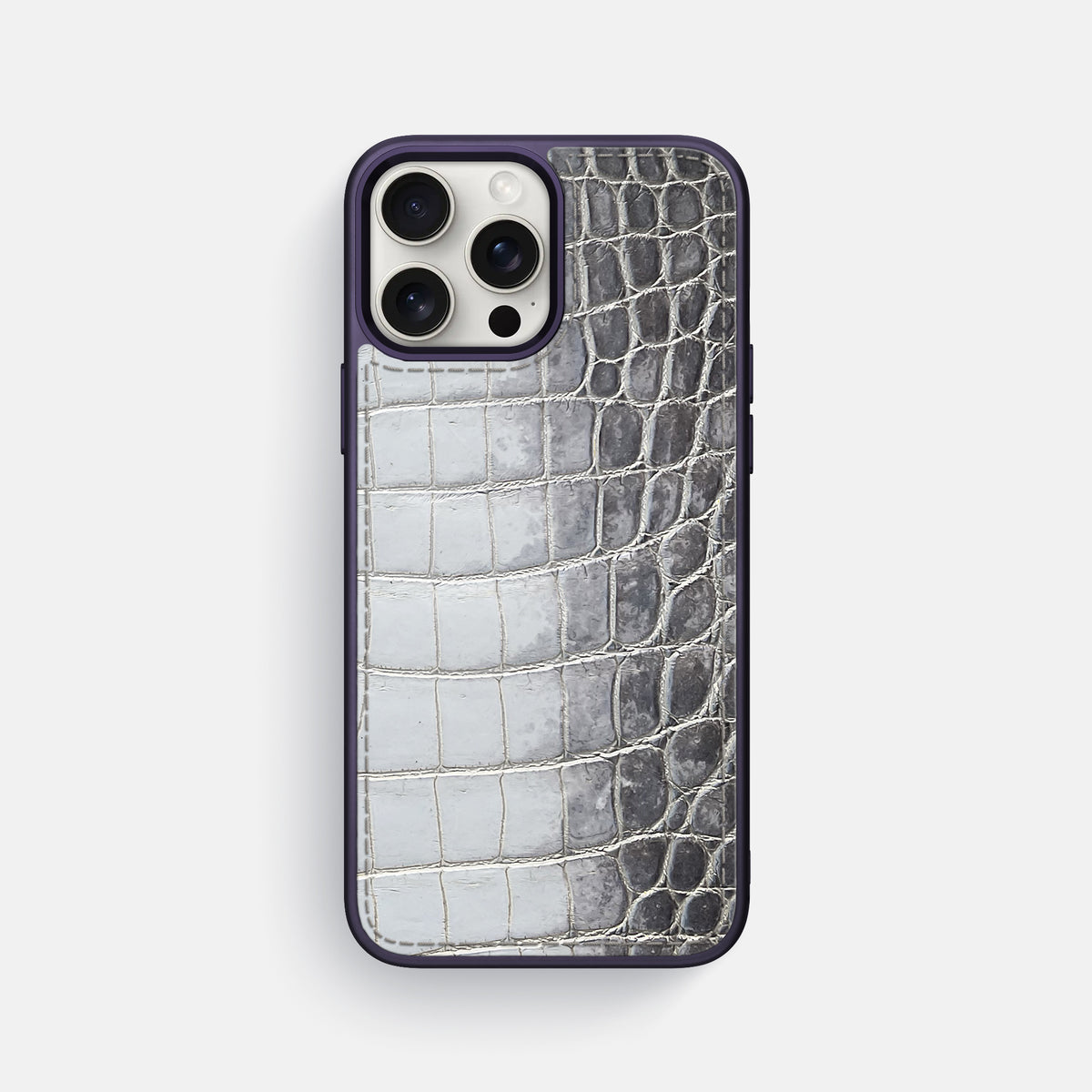 Silver iPhone 16 Pro Max Toned Sport Case with Purple -1 | Silver-Purple