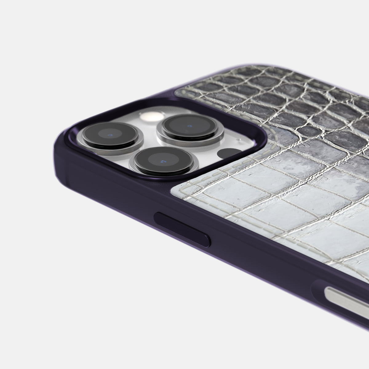 Silver iPhone 16 Pro Max Toned Sport Case with Purple -5 | Silver-Purple
