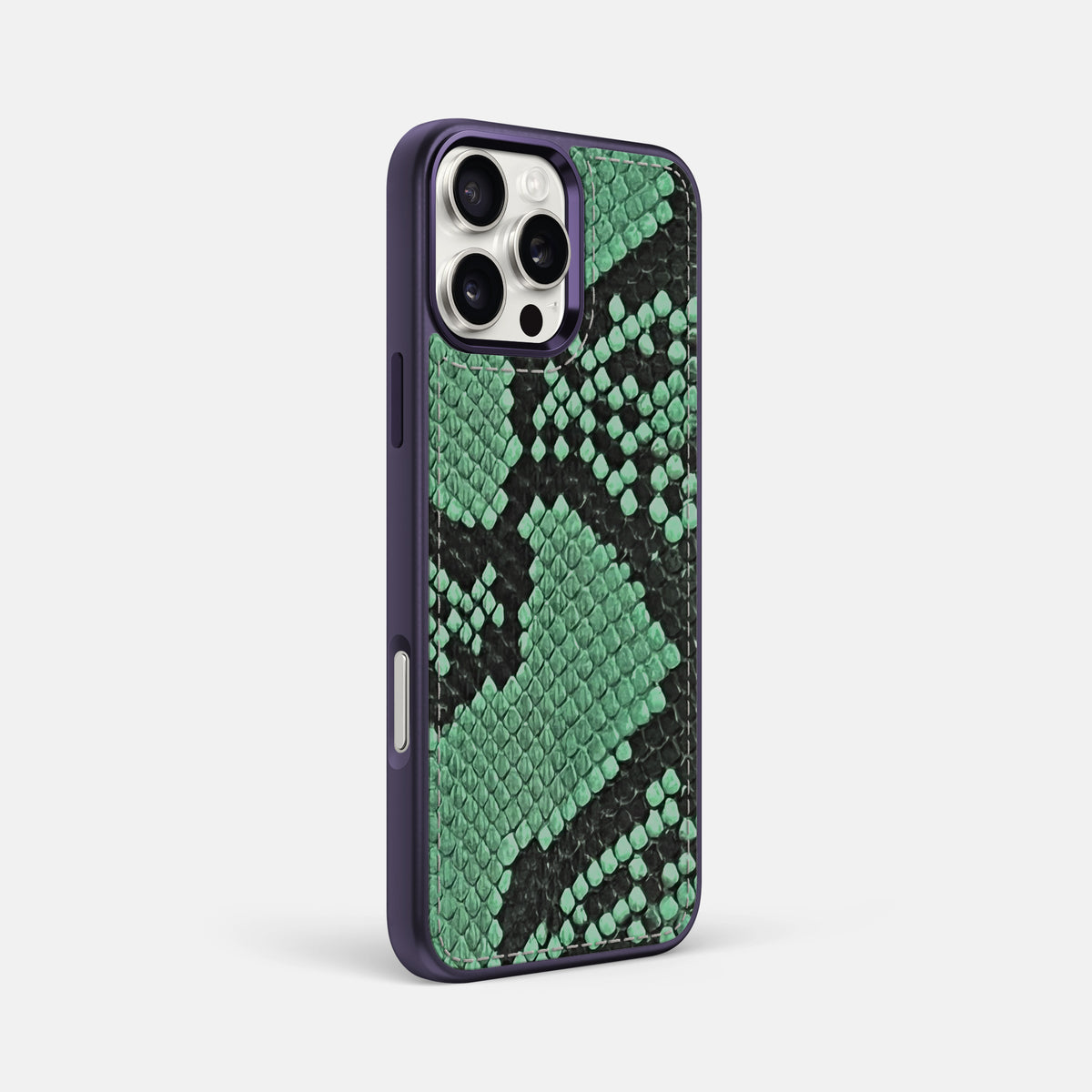 Forest-Green iPhone 16 Pro Max Toned Sport Case In Python with Purple -2 | Forest-Green-Purple