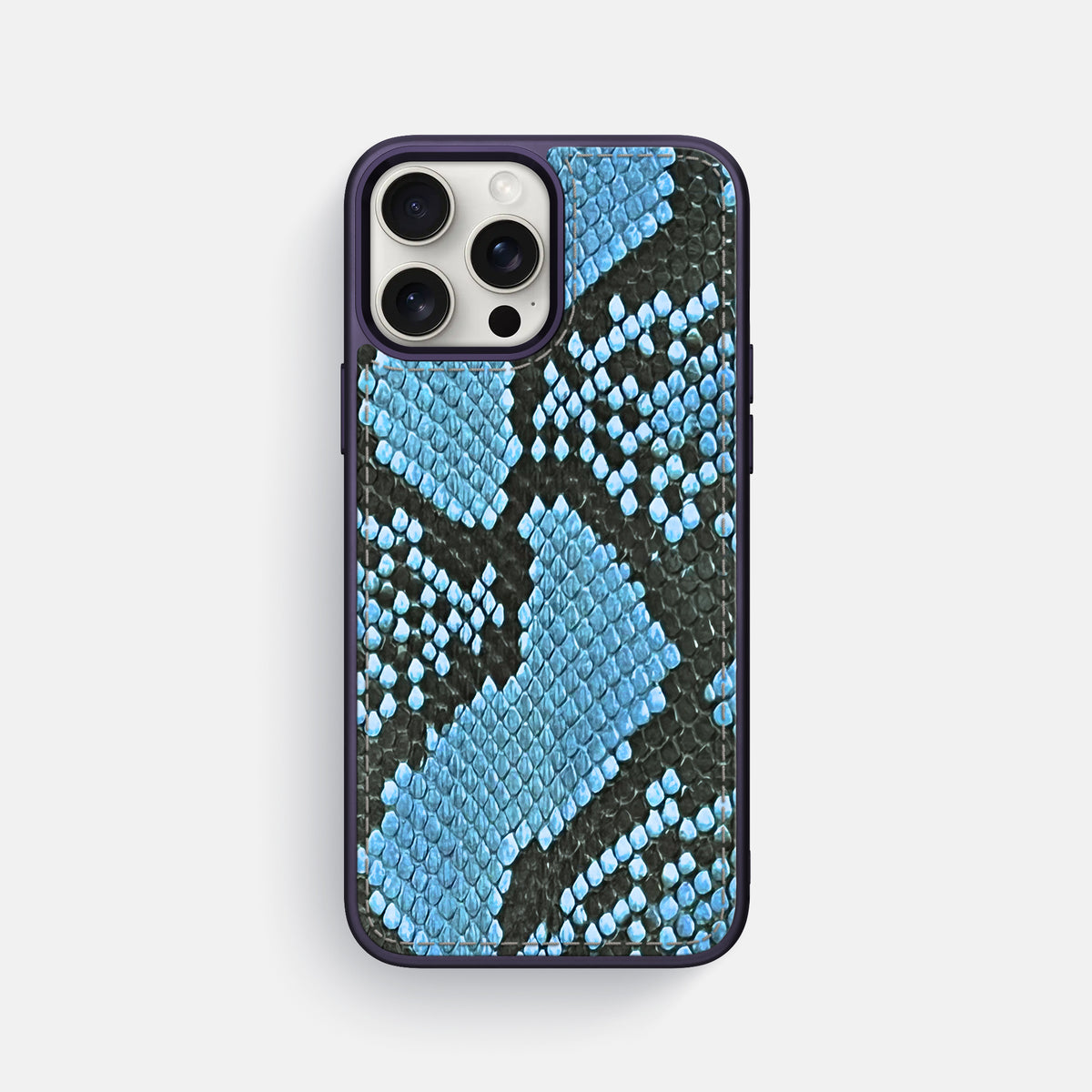 Pacific Blue iPhone 16 Pro Max Toned Sport Case In Python with Purple -1 | Pacific-Blue-Purple