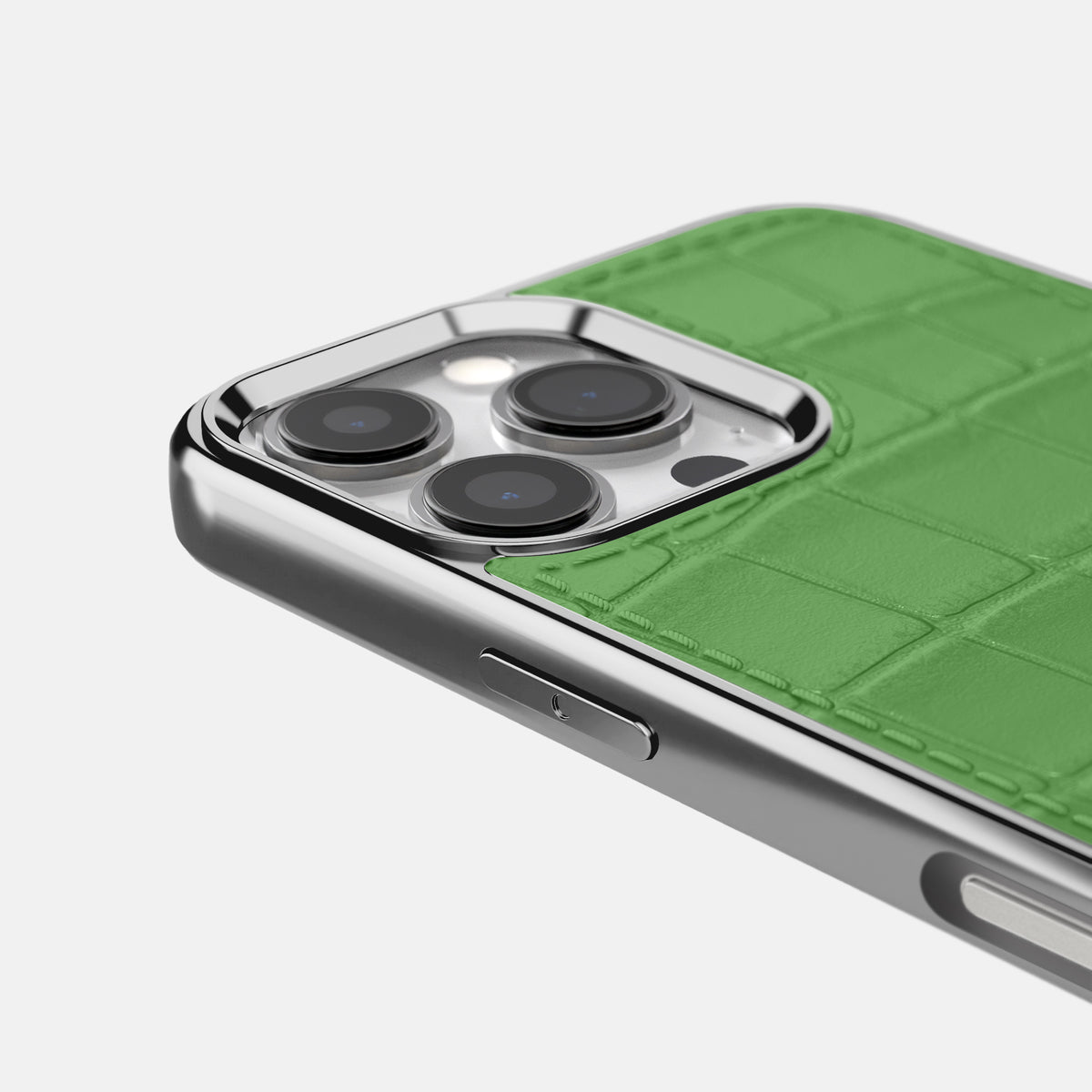 Apple-Green iPhone 16 Pro Max Metallic Sport Case In Alligator with Steel -5 | Apple-Green-Steel