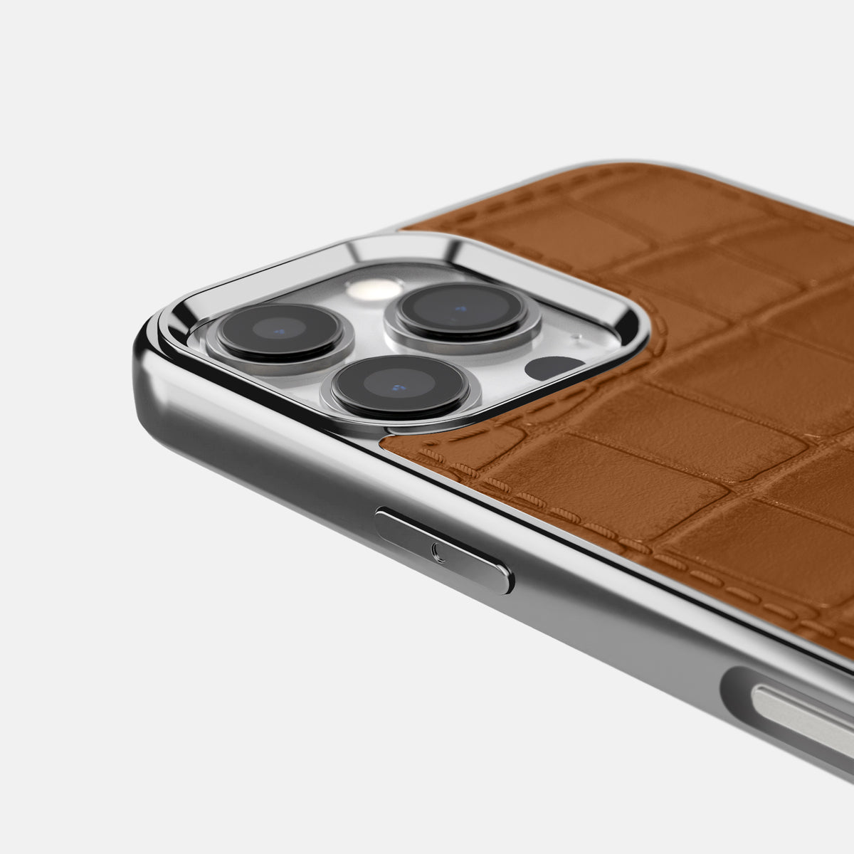 Honey iPhone 16 Pro Max Metallic Sport Case In Alligator with Steel -5 | Honey-Steel