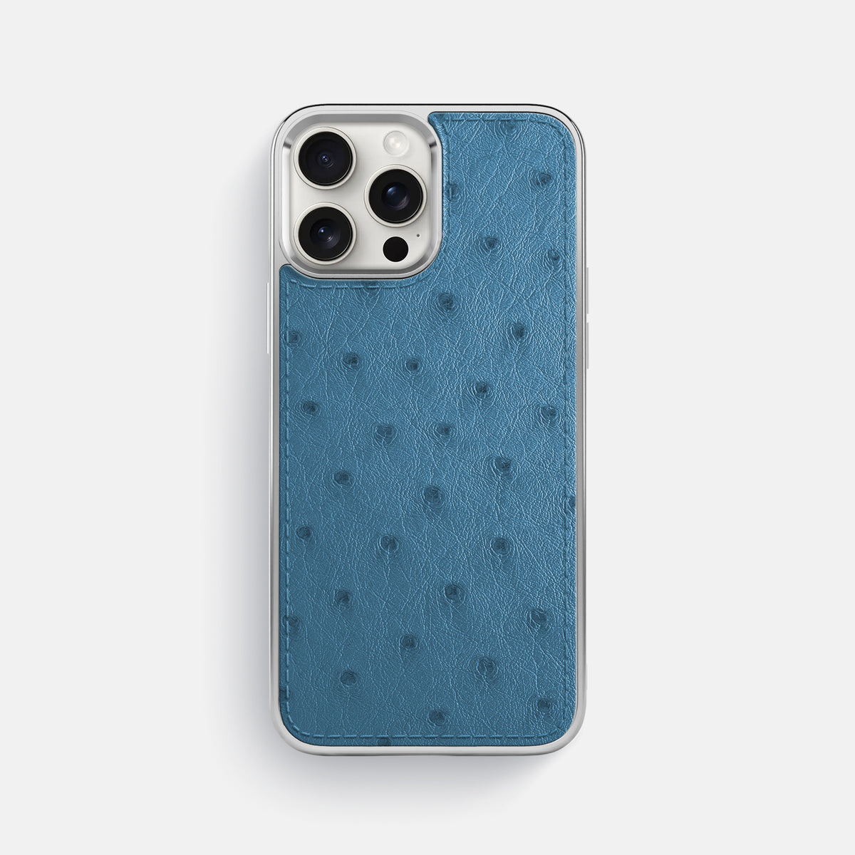Blue-Jeans iPhone 16 Pro Max Metallic Sport Case Ostrich with Steel -1 | Blue-Jeans-Steel