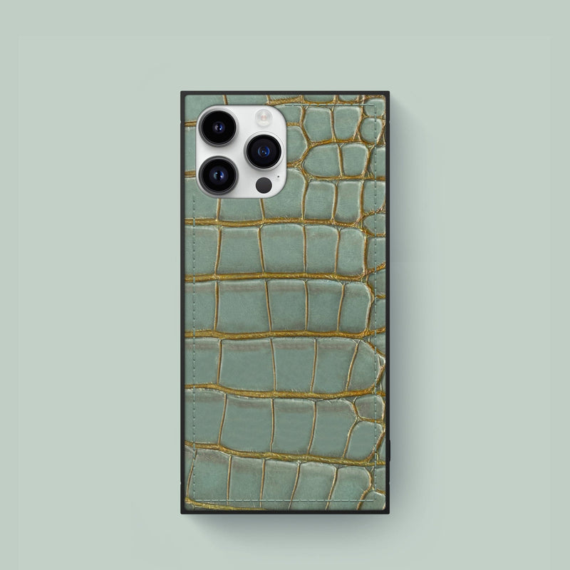 Square Case Bayo Green For iPhone 15 Pro In Alligator -1 | Bayou-Green