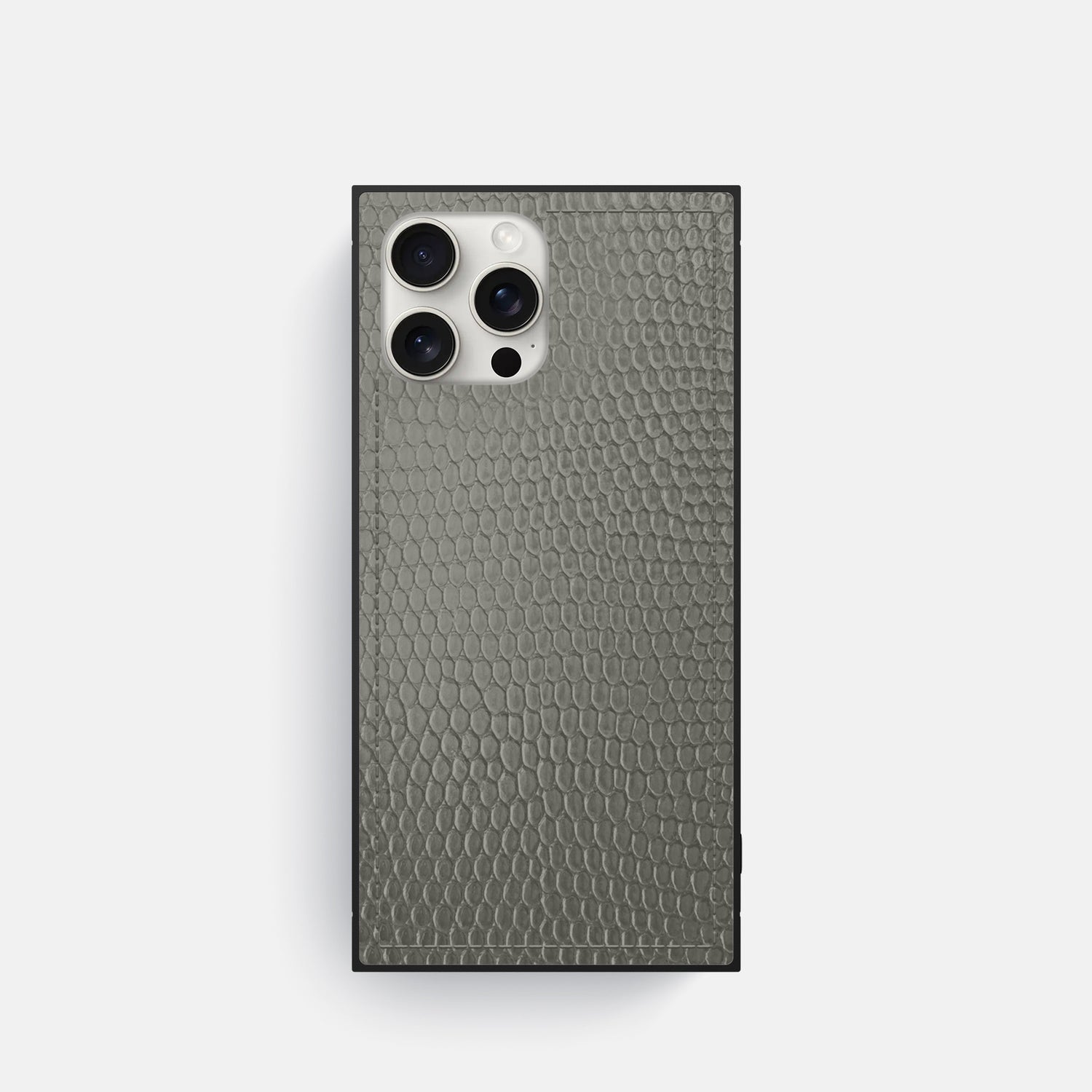 Grey iPhone 16 Pro Square Case Lizard -1 | Grey