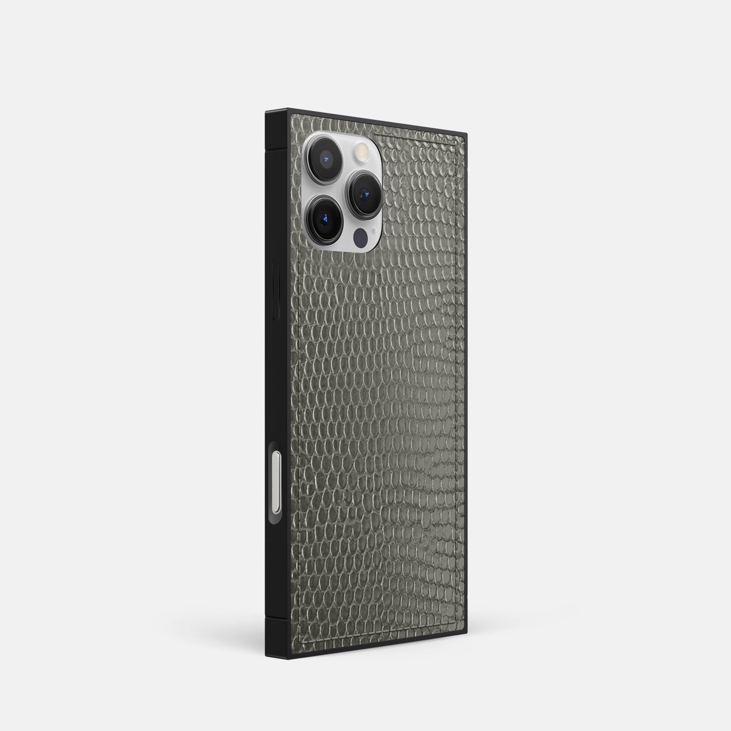 Grey iPhone 16 Pro Square Case Lizard -2 | Grey