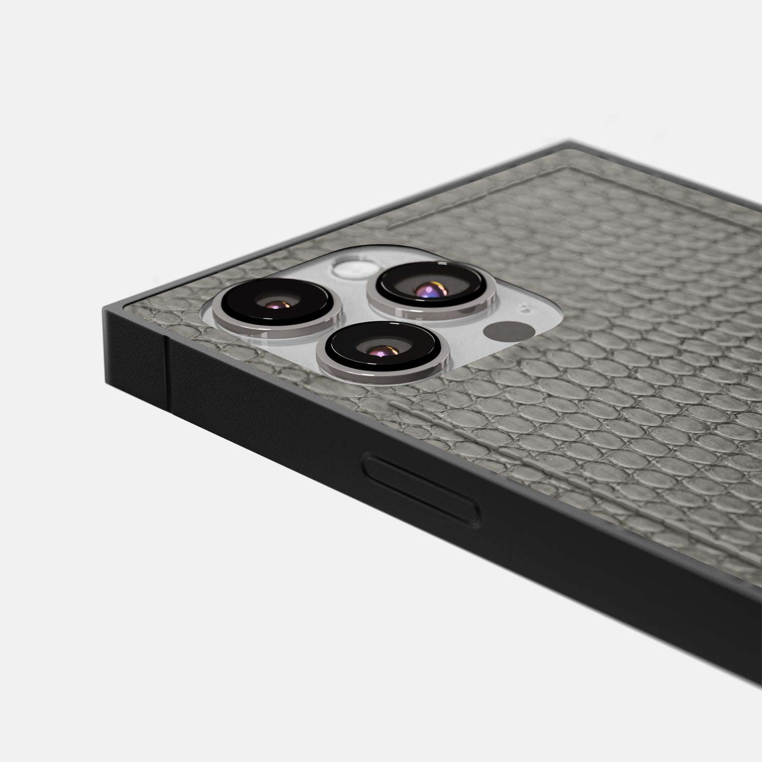 Grey iPhone 16 Pro Square Case Lizard -4 | Grey