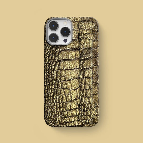 iPhone 15 Pro Max Handle Case 1/1 Old Gold Alligator | MagSafe