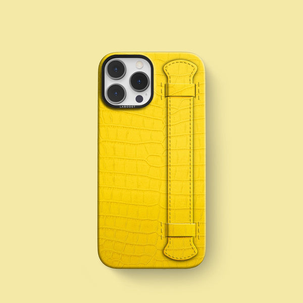 iPhone 15 Pro Handle Case 1/1 Carbon Yellow Alligator | MagSafe