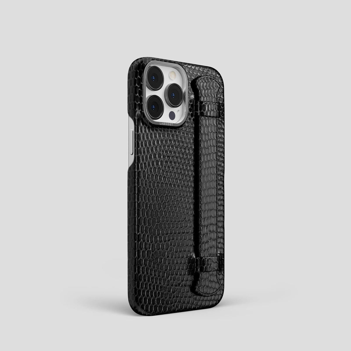 Black iPhone 14 Pro Strap Case with Steel Metal -2 | Black-Steel