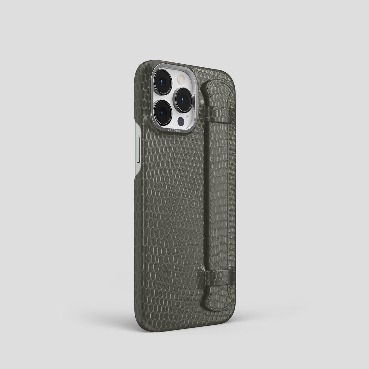 Grey iPhone 14 Pro Strap Case with Steel Metal -2 | Grey-Steel