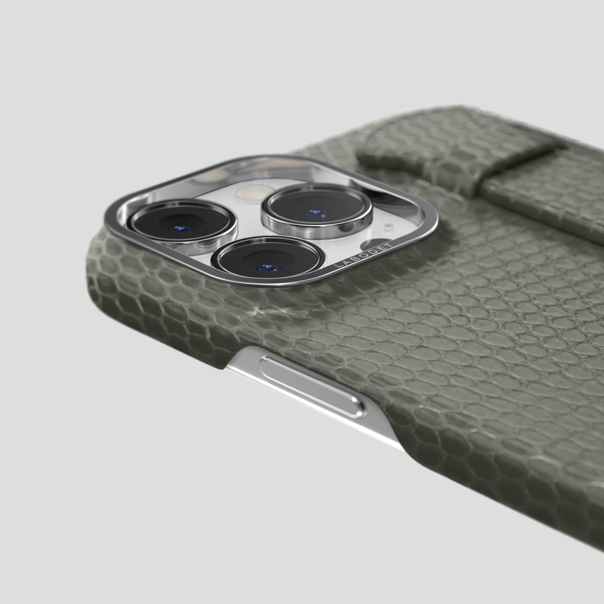 Grey iPhone 14 Pro Strap Case with Steel Metal -6 | Grey-Steel