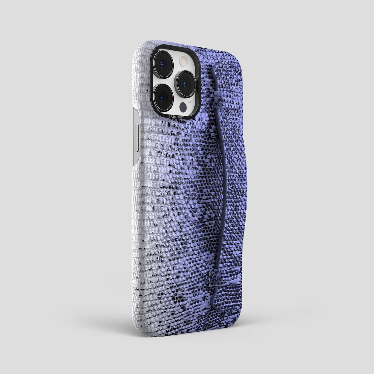 Navy-Blue iPhone 14 Pro Max Himalayan Lizard Strap Case with Black Metal -2 | Navy-Blue-Black